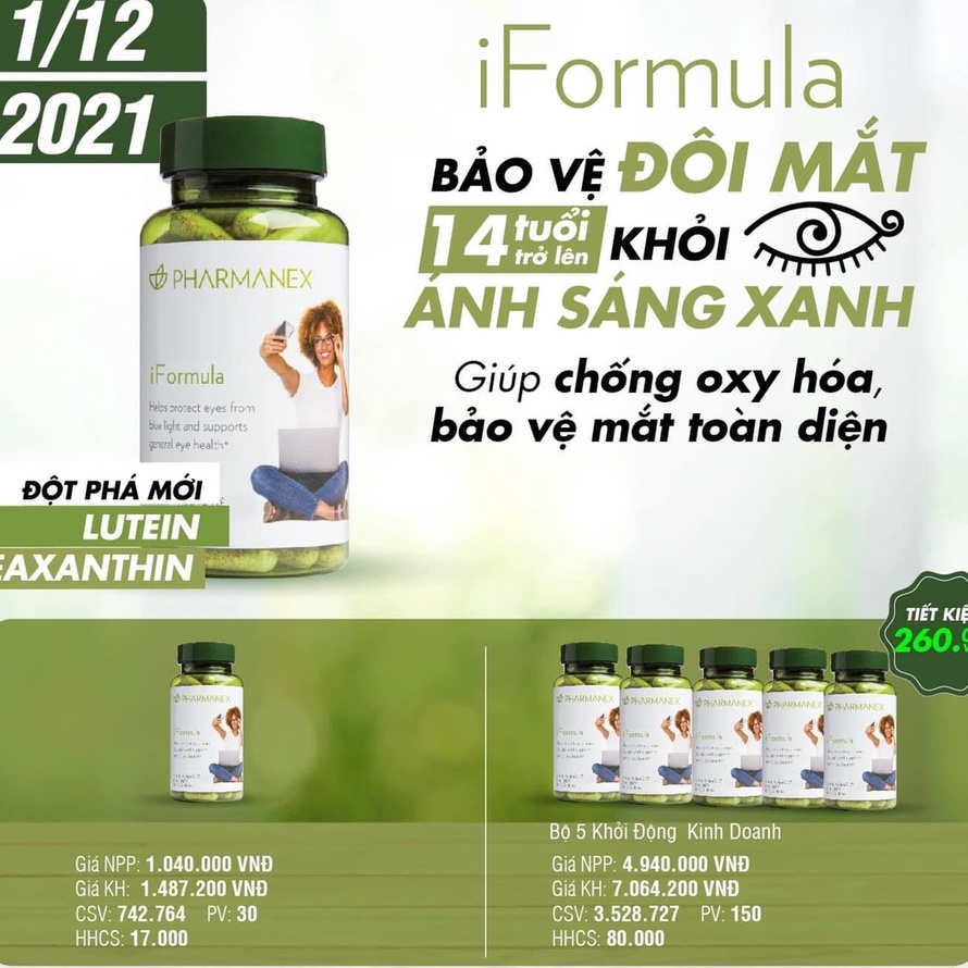 Thực Phẩm Bảo Vệ Sức Khỏe Nuskin Pharmanex iFormula - Hộp 60 viên