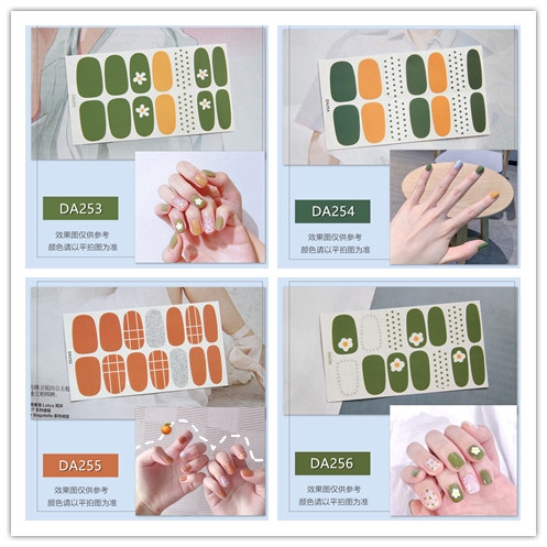 Bộ nhãn dán móng tay trang trí nghệ thuật 3D phong cách Hàn Quốc dễ thương