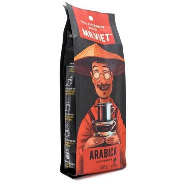 Cà Phê Rang Xay Arabica Mr.Viet Túi 250g - Arabica ground coffee 250g