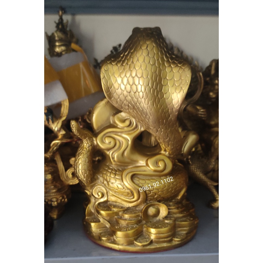 Tượng rắn ôm chữ phúc bằng đồng phong thủy cao 23cm bằng đồng bán đồ đồng phong thủy