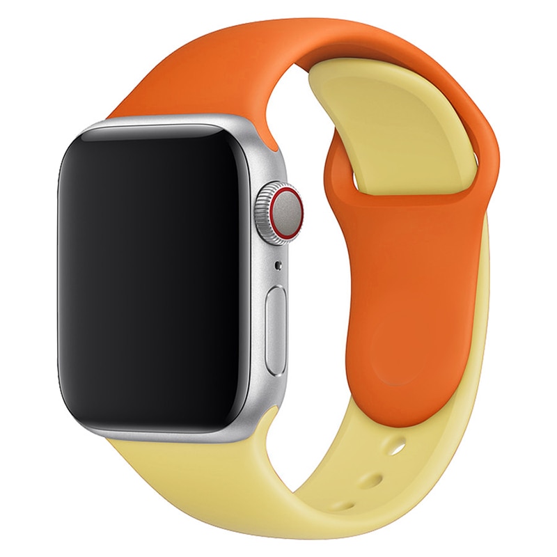 Dây Đeo Thay Thế Bằng Silicone Mềm Hai Màu Cho Đồng Hồ Thể Thao 7/6/5/4/3/SE 41 40 45 44 Mm