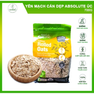 Yến mạch Oats cán dẹp nguyên hạt Absolute Organic Úc Loại 1 túi 700gr hữu cơ eatclean thực dưỡng ăn chay