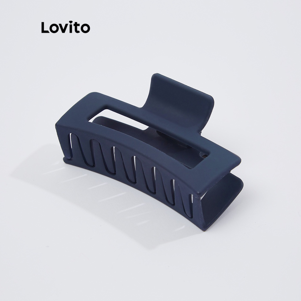 Kẹp tóc Lovito màu trơn phong cách thường ngày L18X330 (Màu xanh lá đậm/ hồng/ xanh biển/ đen)