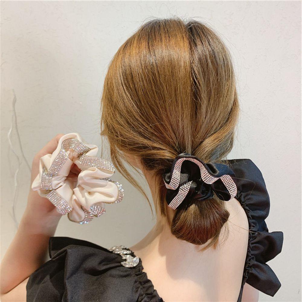 Dây Cột Tóc Scrunchies Bằng Vải Màu Trơn Đơn Giản Phong Cách Hàn Quốc Cổ Điển