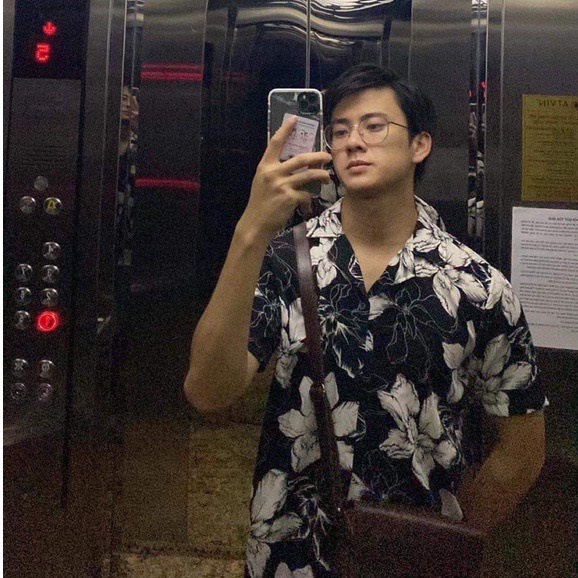 Áo Sơ Mi Lụa Tay Ngắn Họa Tiết Unisex Nam Nữ Chất Mềm Mịn Mát Không Xù