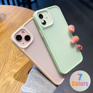 Macaron Candy Colors Ốp lưng iPhone 15Pro Max 14 13 Pro Max 13Mini 12ProMax Chống vân tay Bảo vệ mạnh mẽ Vỏ cứng chống bẩn