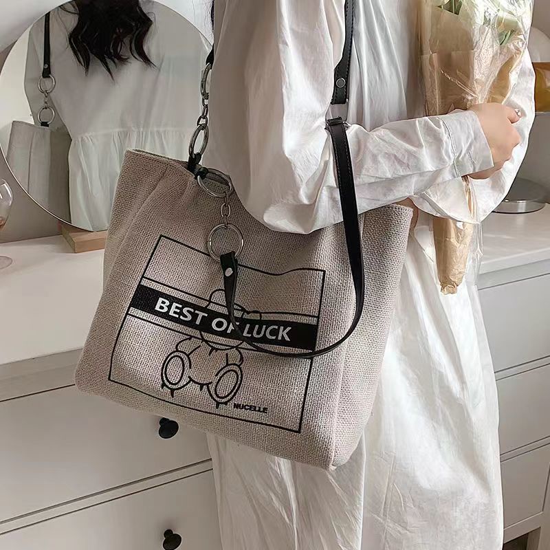 Túi Xách Vải Canvas Cỡ Lớn Thiết Kế Thời Trang Mới Cho Nữ
