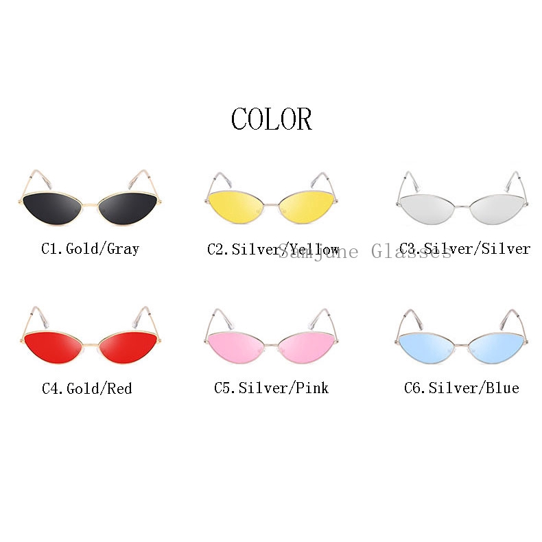 Kính mát mắt mèo gọng kim loại phong cách cổ điển