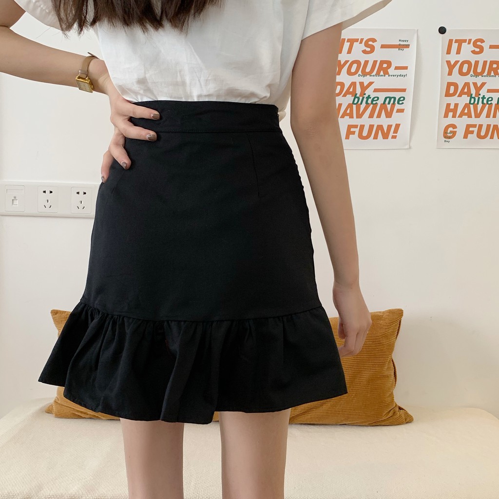 Korean style high-waisted thin a-line skirt all-match fishtail skirt | BigBuy360 - bigbuy360.vn
