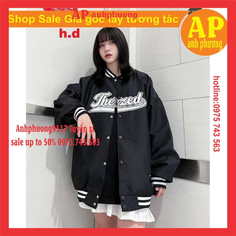 (Rẻ Vô Địch) Áo Bomber gió THE ZED in ngực ❤ Áo khoác jacket form thụng nam nữ unisex phong cách Hàn Quốc