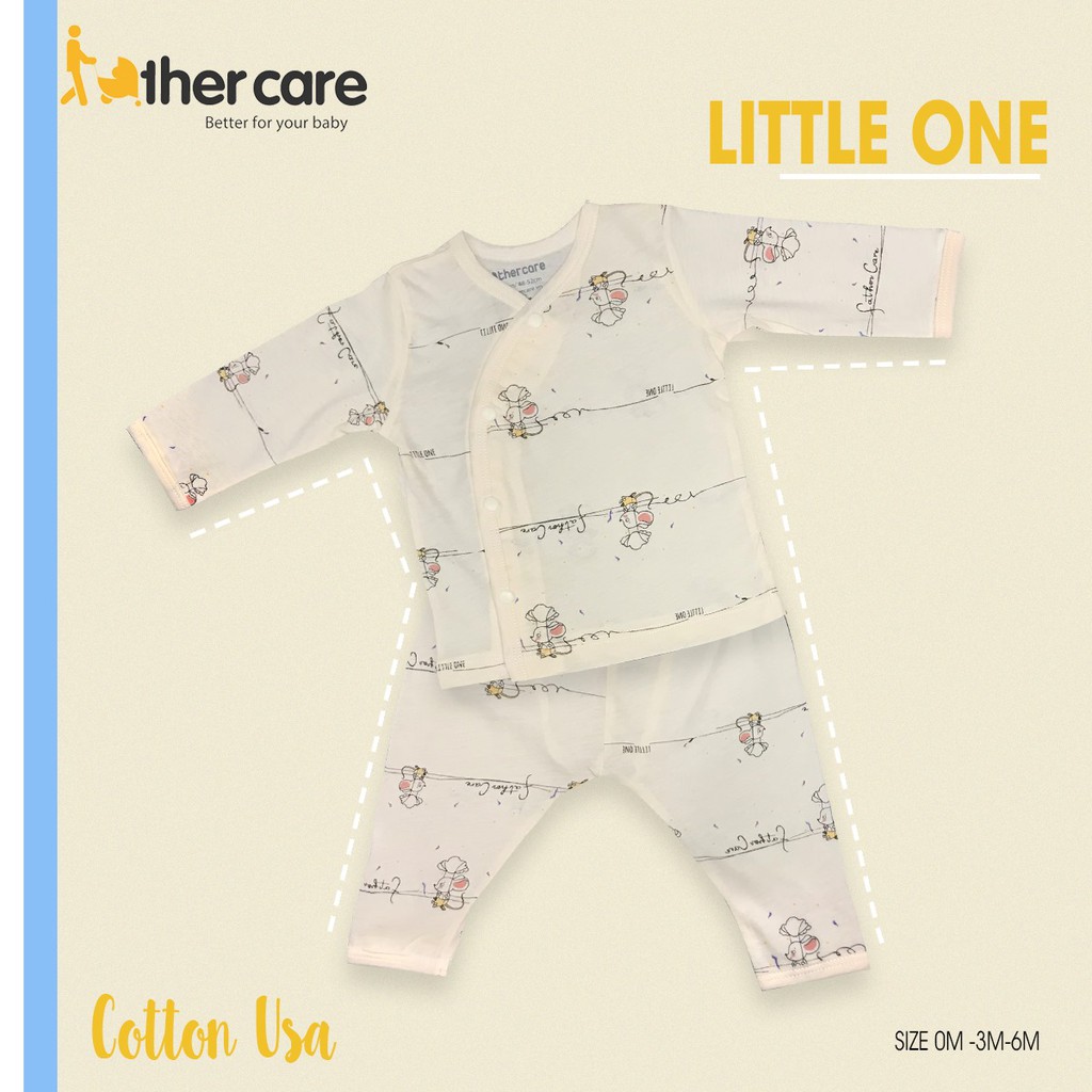 Bộ Quần Áo sơ sinh DT FatherCare Cài Lệch - Chuột Little One FC813