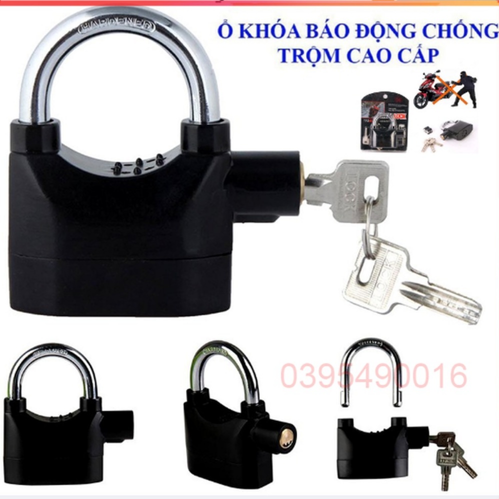 Ổ khóa chống trộm KINBAR thông minh chính hãng hú báo động 110db thắng đĩa xe máy cửa nhà loại tốt cao cấp