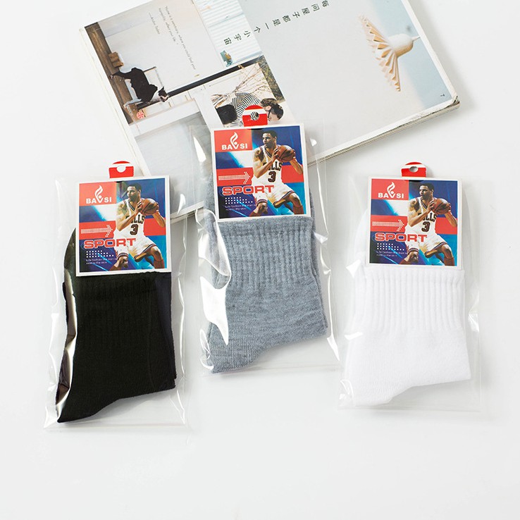 Vớ Cotton Màu Trơn Ba Kích Thước Phong Cách Nhật Bản Dành Cho Nam Và Nữ