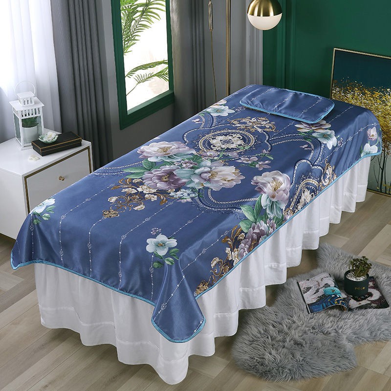 Nệm Mỏng Đệm Cả 4 Mùa Sàn Siêu Mát Cho Beauty bed mat salon special summer washable Ice silk massage sheet with holes for