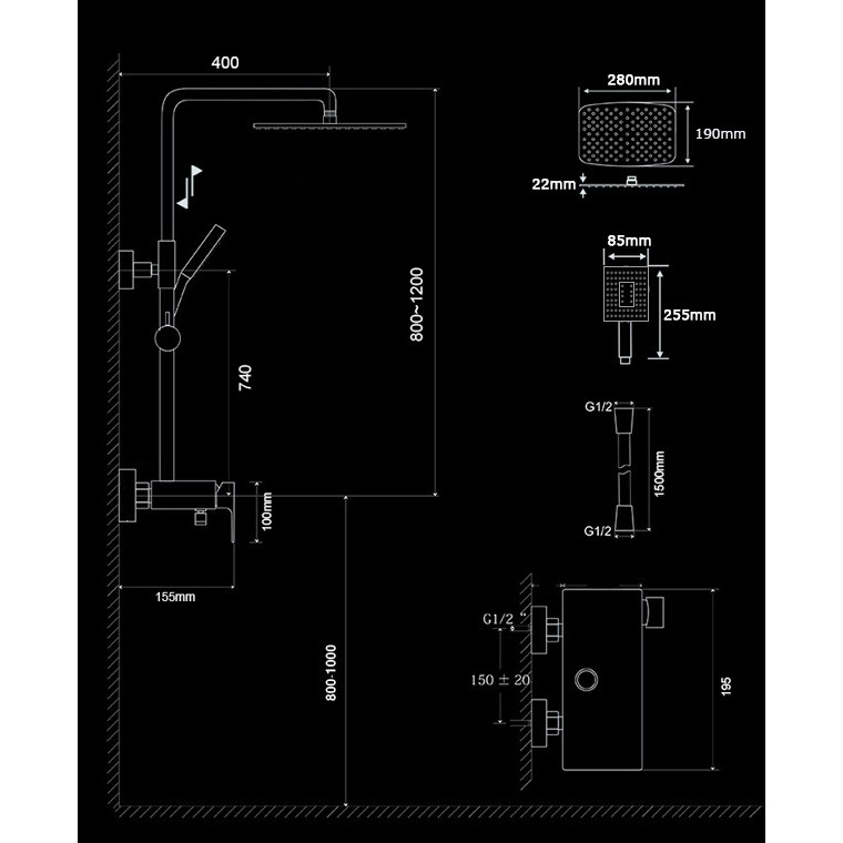 Bộ sen cây tắm nóng lạnh cao cấp Zento ZT-ZS8073