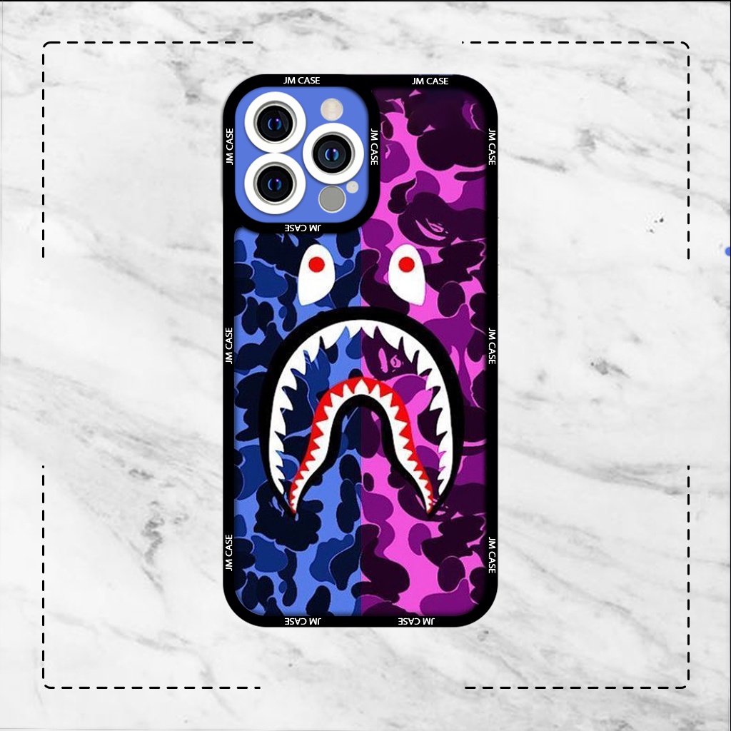 Ốp lưng iphone cạnh vuông JM CASE hoạ tiết bape đơn giản 6plus/6s/6splus/7/7plus/8/8plus/x/xs/11/12/pro/max/plus/promax