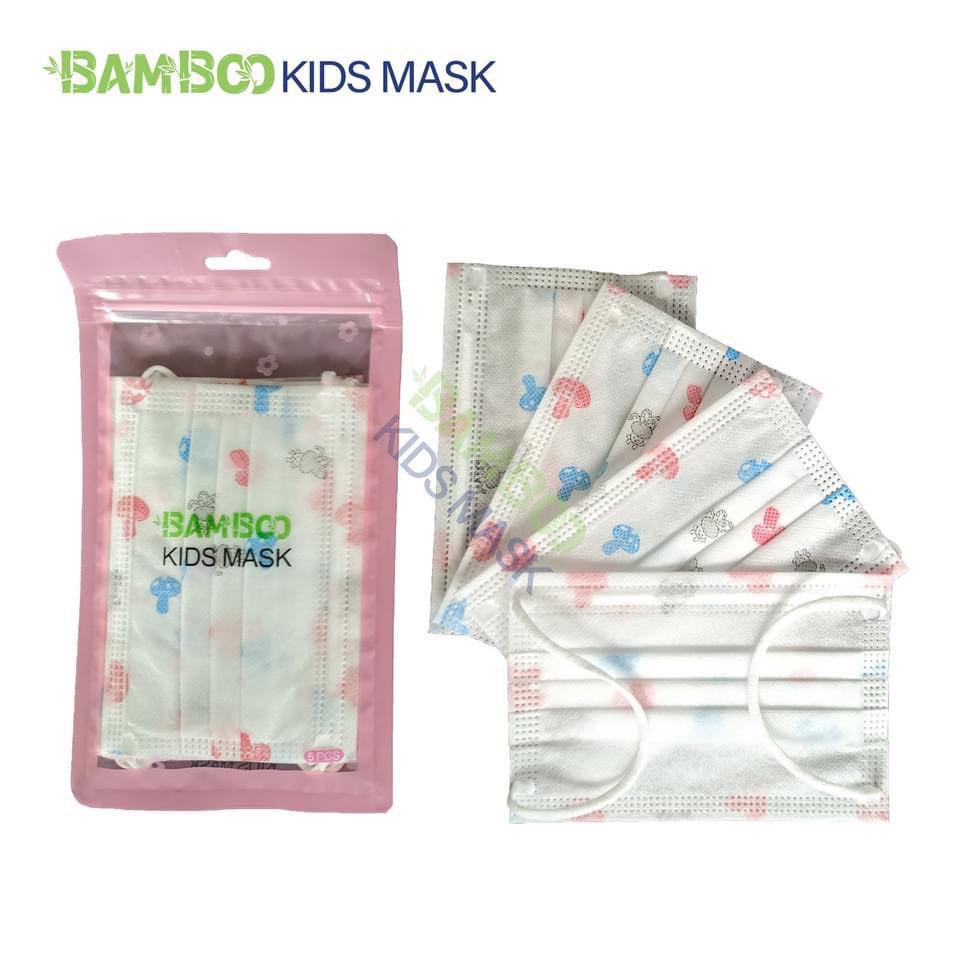 khẩu trang y tế trẻ em BamBoo KIDS MASK - 6 đến 10 tuổi - túi 10 túi 20 cái - hoạt tiết đa dạng màu sắc đẹp