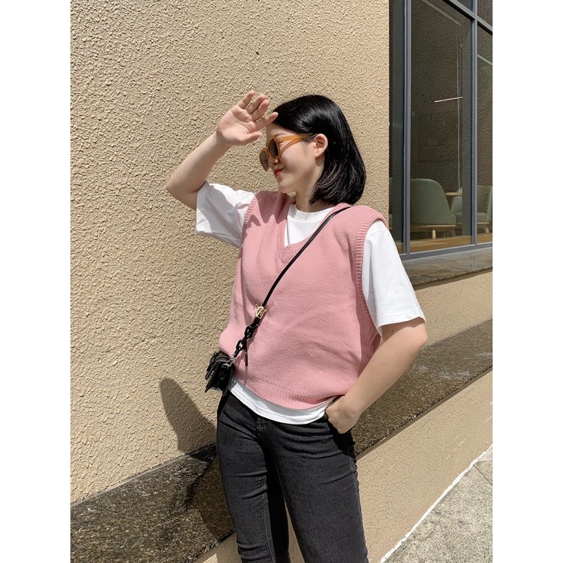 LEN clothing Áo ghile len cổ tim 3 màu 7590 | BigBuy360 - bigbuy360.vn