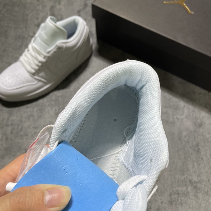 GIÀY JD1 LOW FULL WHITE LAI AU DA THẬT