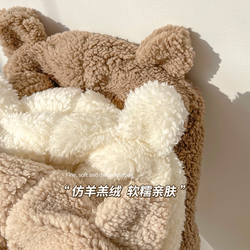 Mũ Trùm Đầu Kiêm Khăn Choàng Cổ Dày Dặn Giữ Ấm Mùa Đông Phong Cách Hàn Quốc Cho Nữ