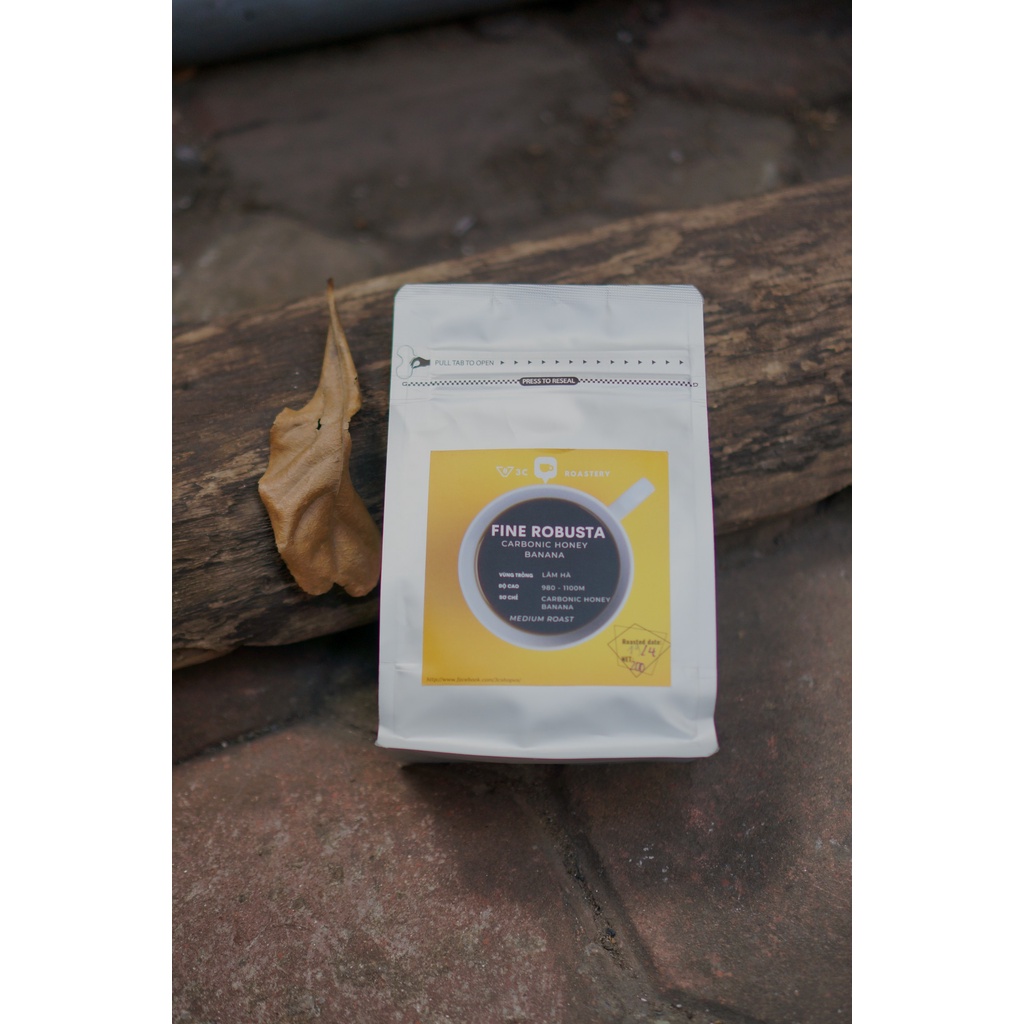 Cà phê pha phin, pha máy 100% Robusta mã Fine Ro vùng Lâm Hà hương chuối chín ngọt 3C Roastery