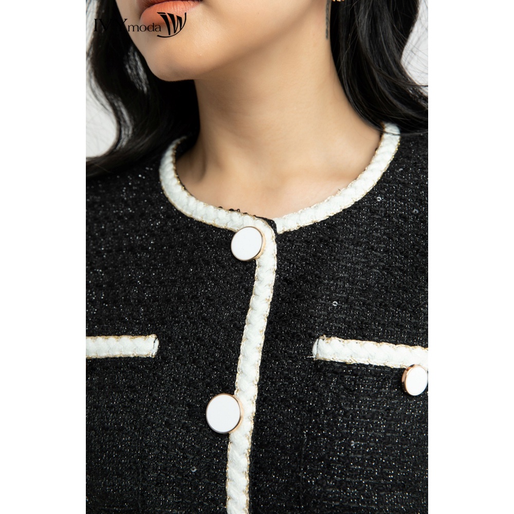 [NHẬP WABRTL5 GIẢM 10% TỐI ĐA 50K ĐH 250K ]Áo vest Tweed nữ 4 túi IVY moda MS 66M5701