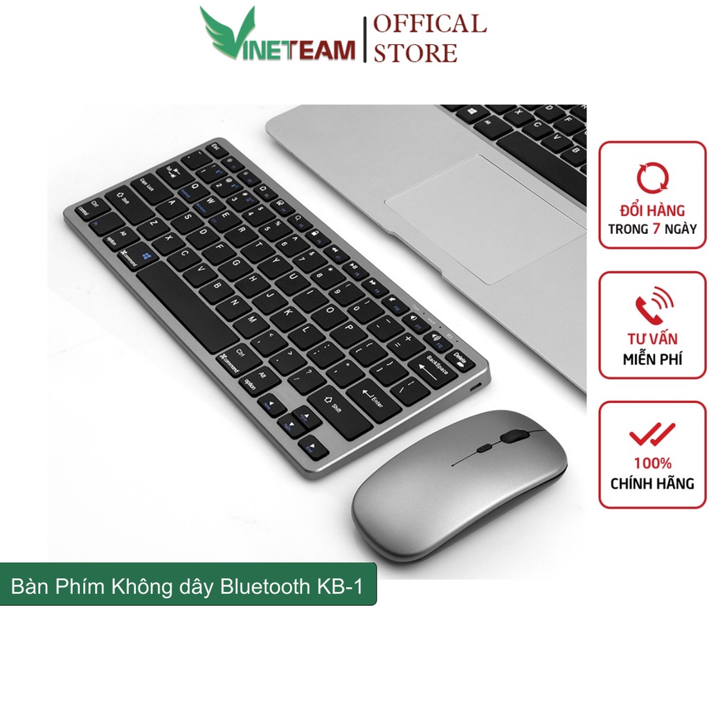 Bàn phím và chuột không dây VINETTEAM KB-1,Kết nối 2.4G ,Bluetooth 5.0 mini cho điện thoại,ipad,laptop, macbook... -4741