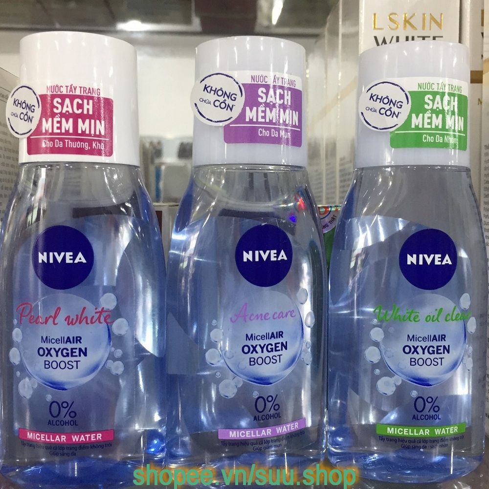 Nước Tẩy Trang (Tím) 125ml Cho Da Mụn Nivea Acne Care Make Up Clear Micellar Water, suu.shop cam kết 100% chính hãng