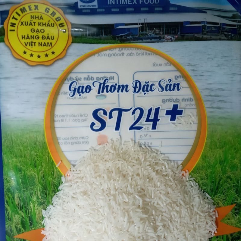 5kg Gạo ST24+ INTIMEX thơm đặc sản ngon (ảnh thật shop chụp)