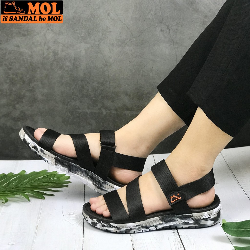 Giày sandal couple nam nữ quai ngang siêu nhẹ có quai hậu cố định cho cặp đôi mang đi học đi biển du lịch hiệu MOL MS2HP