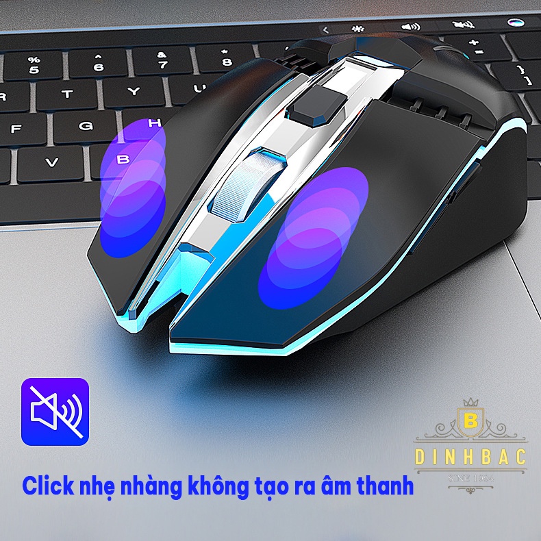 Chuột không dây bluetooth và wifi kết nối đa thiết bị pin sạc chống ồn