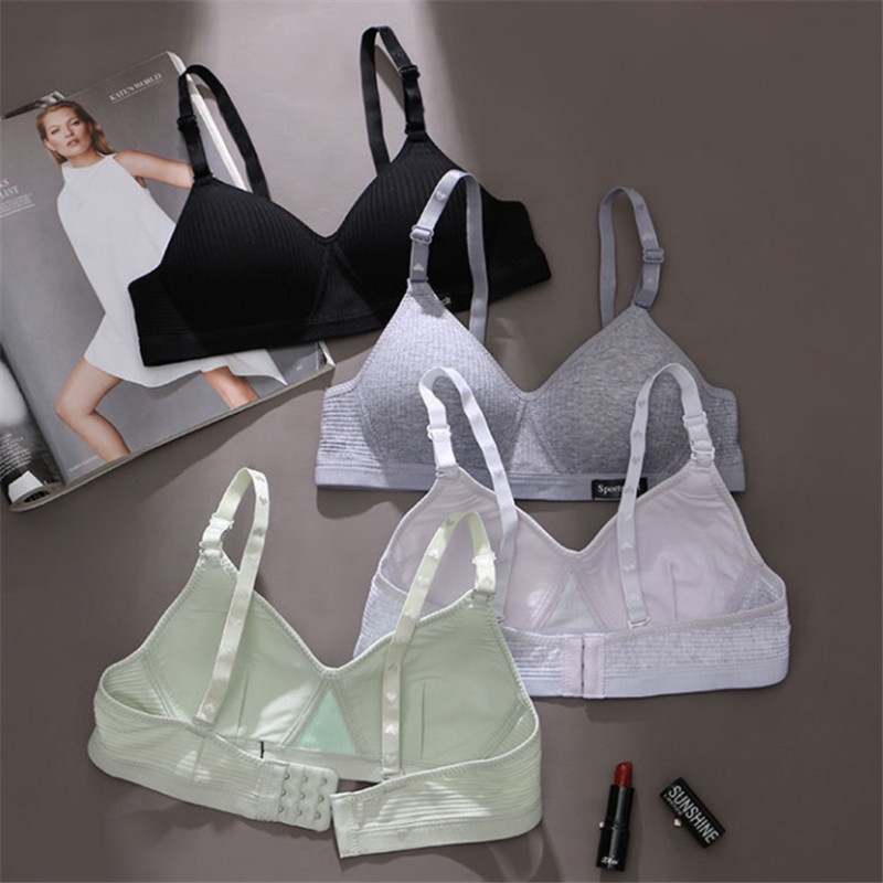 Áo lót vải cotton nâng ngực không đường may 4 màu thời trang cho nữ