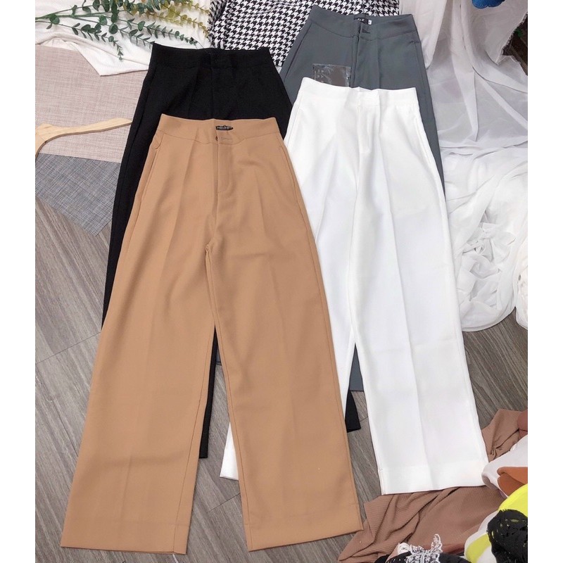 [Hình, video thật] Quần tây nữ suông ống rộng, quần âu công sở, ống suông lưng cao 4 màu, dành cho tuổi teen và công sở | BigBuy360 - bigbuy360.vn
