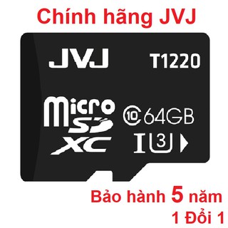 Thẻ nhớ microsdhc jvj 64g c10 - thẻ nhớ 64g, chuyên dụng camera, thẻ nhớ chính hãng, bh 2 năm, 1 đổi 1, điện thoại andro