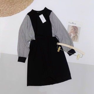 Váy kẻ sọc chun eo dành cho nữ
