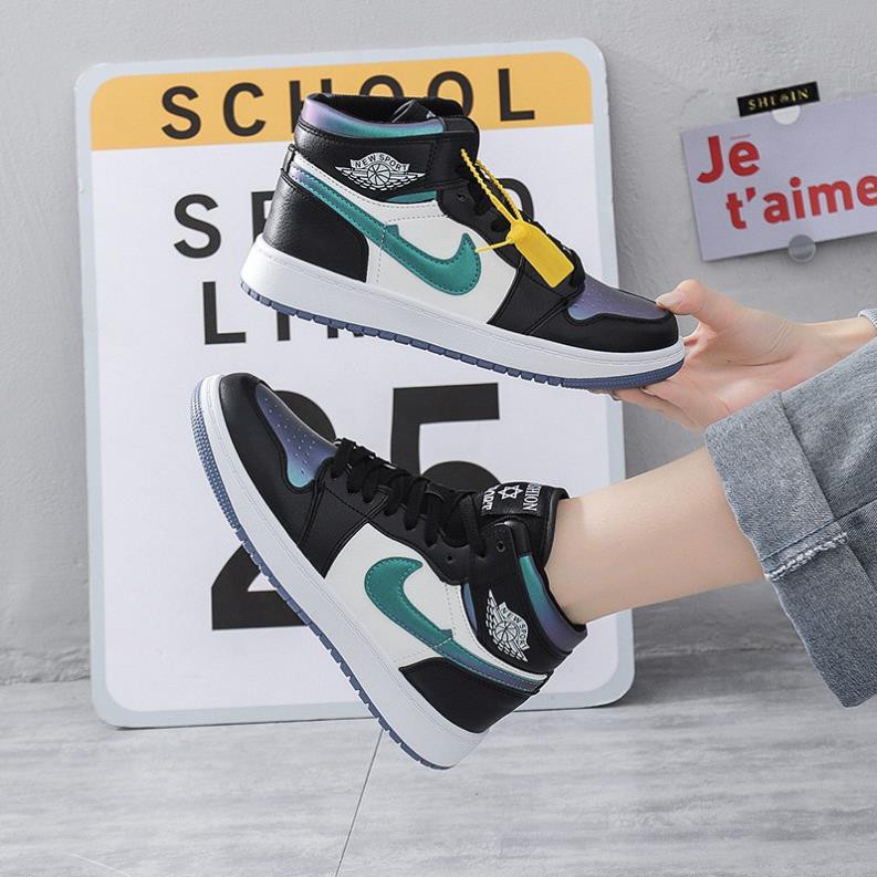 Jordan1 mid aj1 giày nữ không quân một giày mùa xuân nữ 2021 hoang dã anh đào hồng móc giày cao