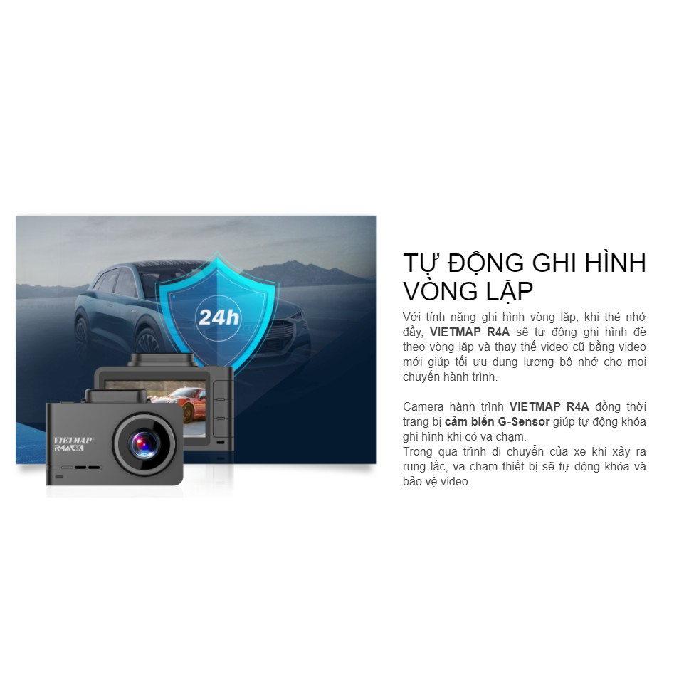 Camera hành trình ô tô VIETMAP R4A với công nghệ AI tự động nhận diện biển báo tốc độ