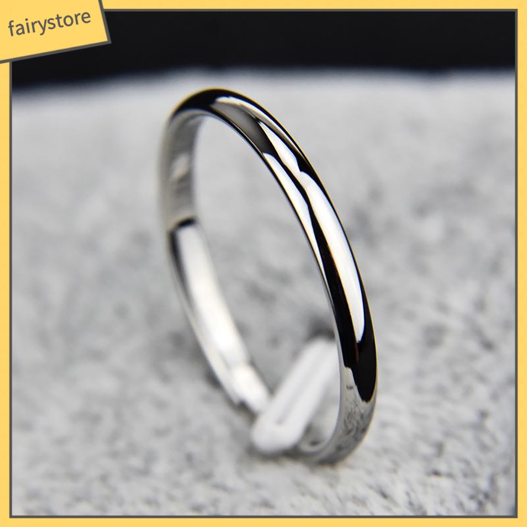 Nhẫn Thép Titan Mạ Bạc Thiết Kế Đơn Giản Thời Trang