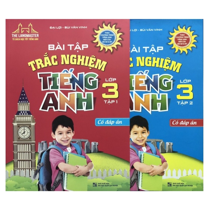 Sách - Combo 2 tập Bài tập trắc nghiệm tiếng Anh lớp 3 ( trọn bộ ) - Có đáp án