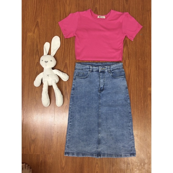 Chân váy jean chữ A dáng dài