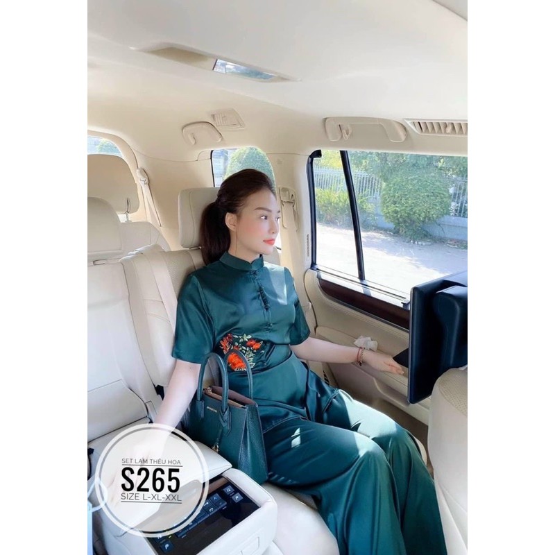 BIGSIZE Set lam thêu hoa S265