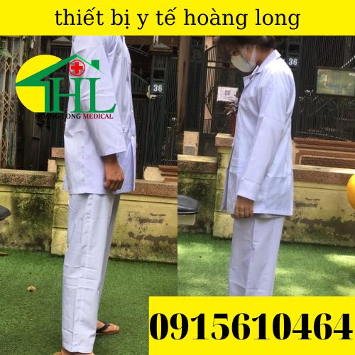 Bộ Quần Áo Blouse (Blue) Y Tá Nữ Dài Tay Dáng Ngắn