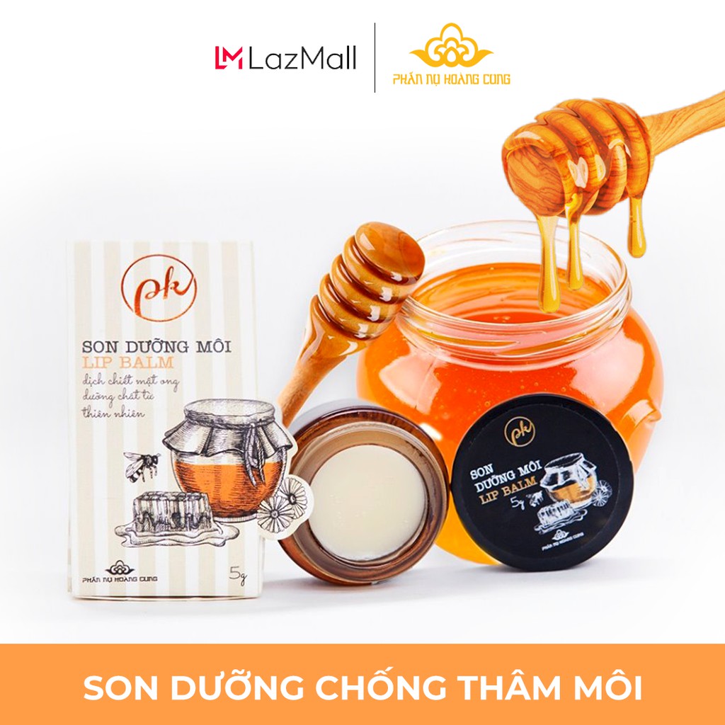 Son dưỡng môi Mật Ong, Son Dưỡng Không Màu Phấn Nụ Hoàng Cung 5gr