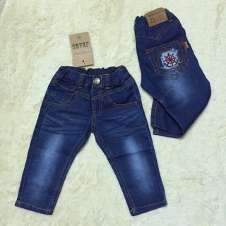 Quần jeans dài bé trai lưng chun Capcap( hình thật)