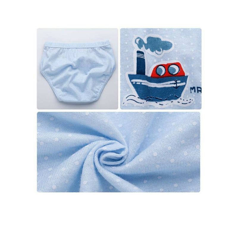 DOMINI - có hình thật - Set 5 quần lót cotton hàn quốc cho bé trai mẫu MARRINE BOY