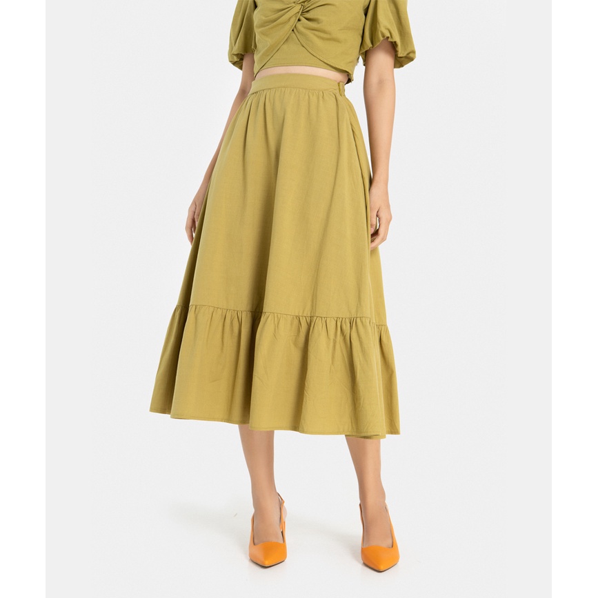 Chân Váy Dài Nữ Thời Trang HNOSS Form Maxi Xoè 2 Tầng HNVLU016