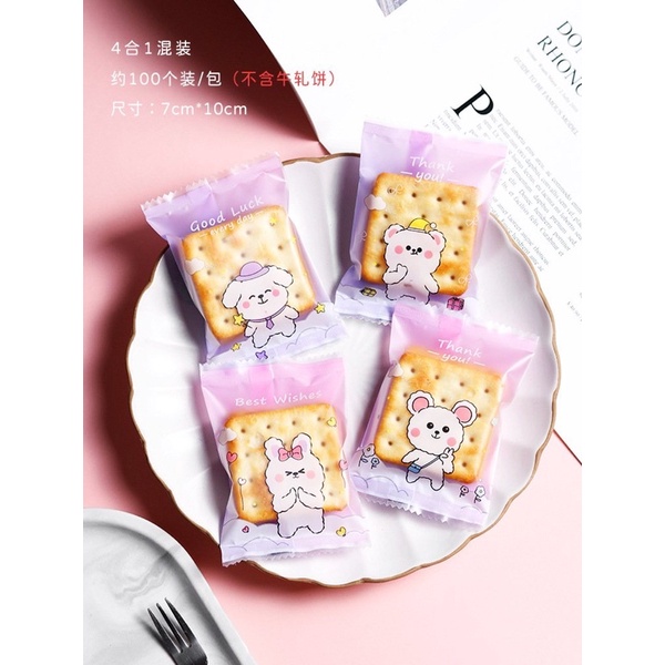 Túi nhựa đựng bánh dứa, cookie nhiều mẫu - 100 cái