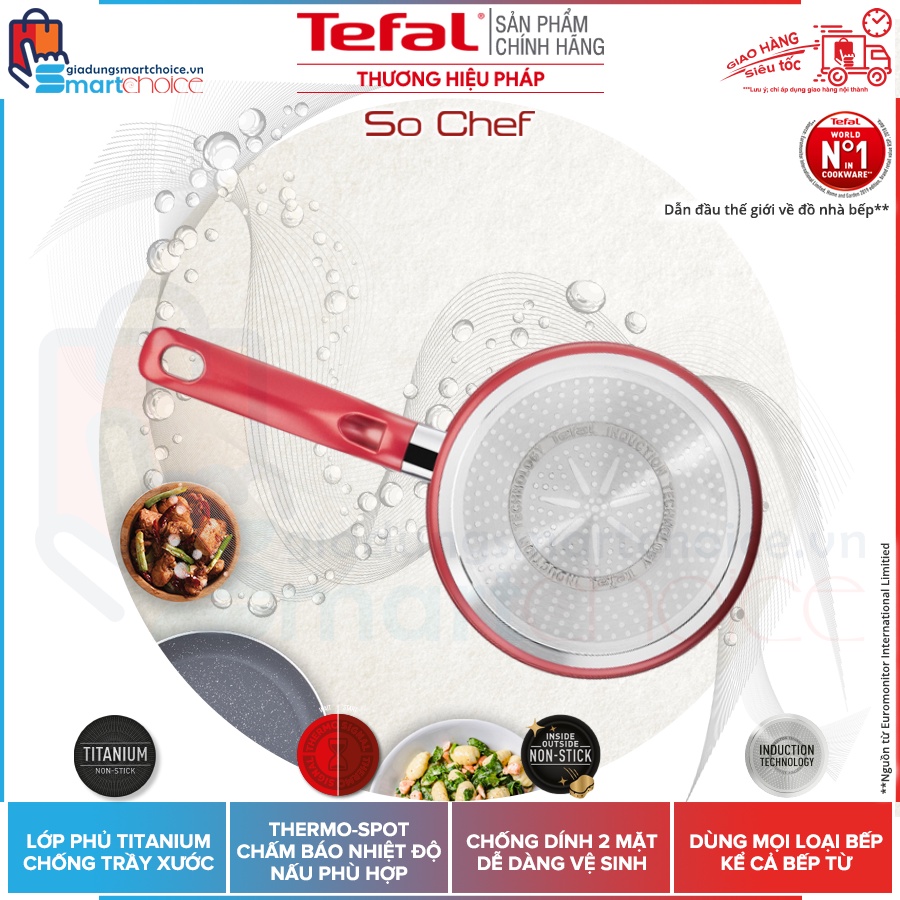 Nồi cán dài, quánh Tefal So Chef 18cm G1352395
