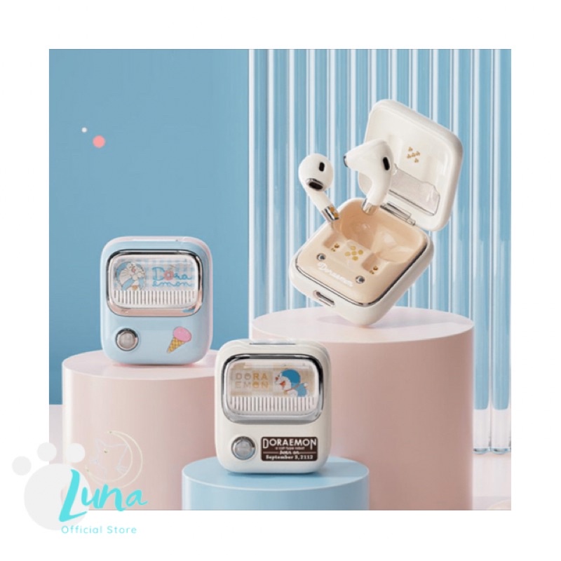 Tai Nghe Không Dây Bluetooth 5.0 Chính Hãng Đáng yêu, Dễ Thương, Nhỏ Gọn và Tiện Lợi Hình Doraemon