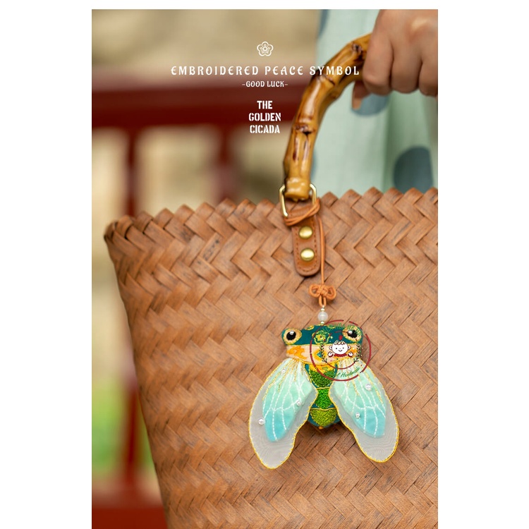 Bộ kit Gói Dụng Cụ Tự Thêu Tay Thủ Công đầy đủ Nguyên Liệu - Túi thơm DIY Handmade Cá và Ve - Bách hóa Na Na